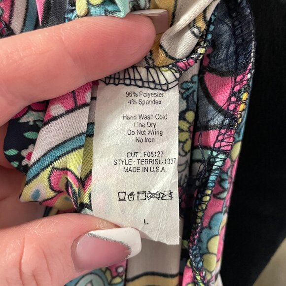 Women's Large Mermaid Cove Multicolor Paisley Sleeveless Shift Dress w/ Pockets - Picture 10 of 10